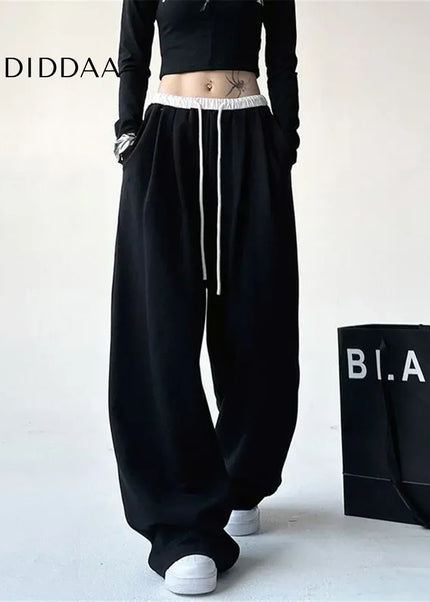 Gray Oversized High Waist Loose Wide Leg Sweatpants - Unisex Sweatpants