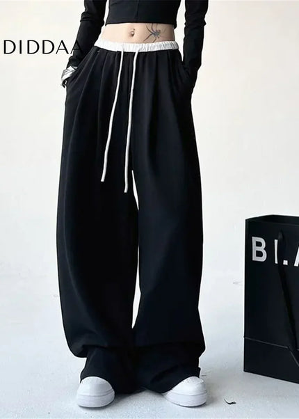 Gray Oversized High Waist Loose Wide Leg Sweatpants - Unisex Sweatpants