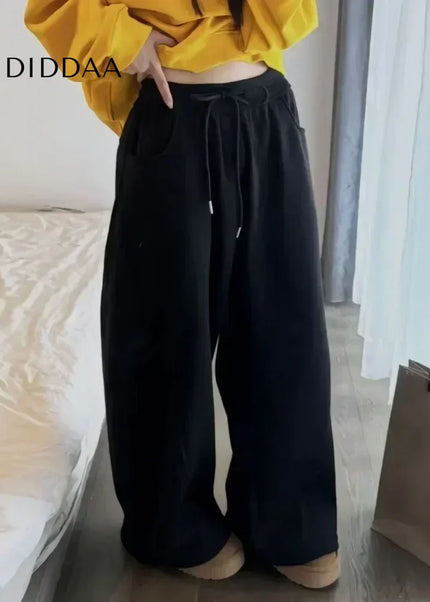 Gray Thick Vintage Baggy Sweatpants for Women - Black / S - Unisex Sweatpants