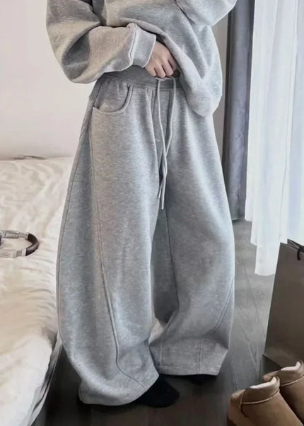 Gray Thick Vintage Baggy Sweatpants for Women - Grey / S - Unisex Sweatpants