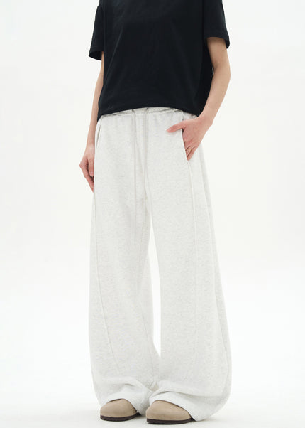 Gray Thickened Fleece Scimitar Sweatpants for Men and Women - Unisex Sweatpants