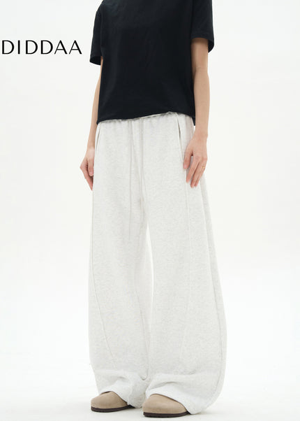 Gray Thickened Fleece Scimitar Sweatpants for Men and Women - Unisex Sweatpants