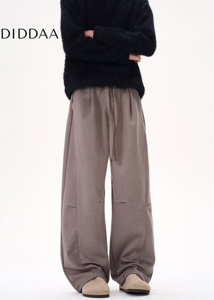 Gray Thickened Tweed Scimitar Sweatpants for Men and Women - Unisex Sweatpants