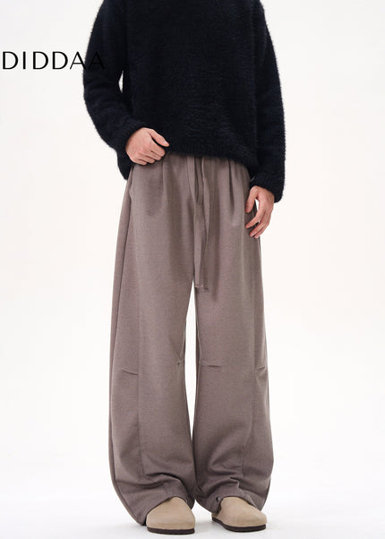 Gray Thickened Tweed Scimitar Sweatpants for Men and Women - Unisex Sweatpants