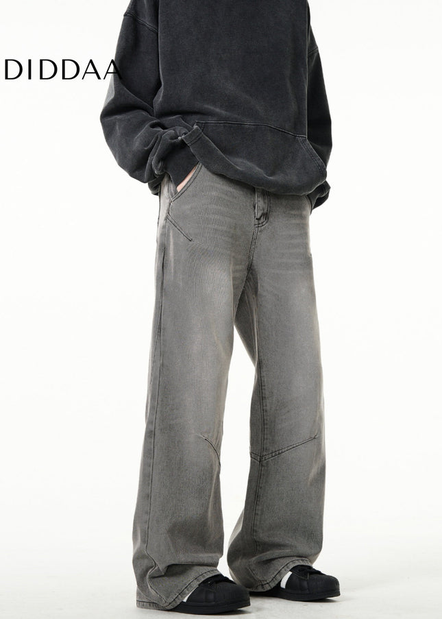 Grey Deconstructed Bootcut Jeans for Men and Women - Men’s Jeans