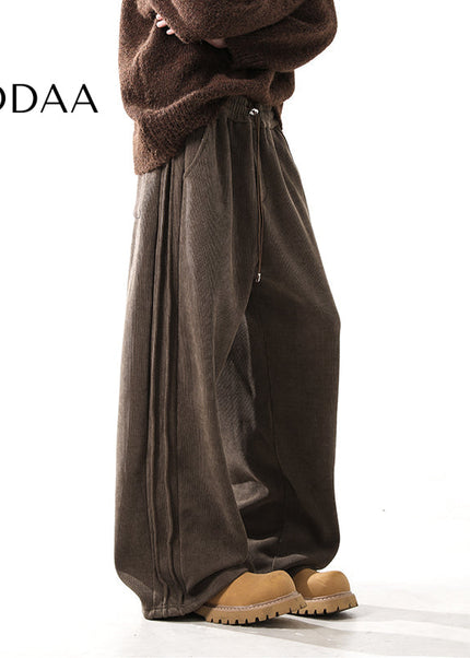 Grey Fleece Padded Men’s Casual Sweatpants - S / Brown - Unisex Sweatpants