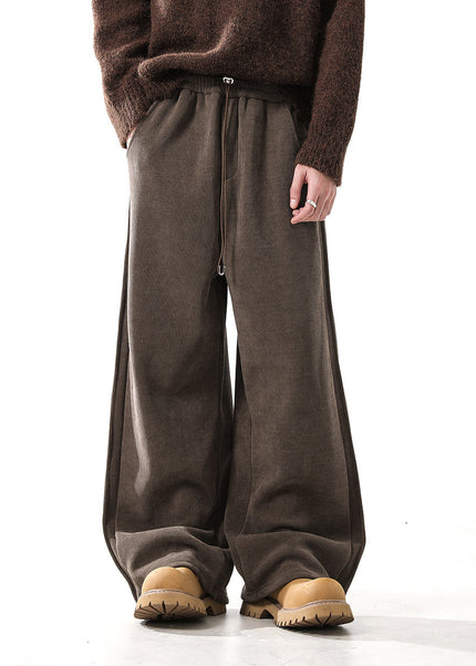 Grey Fleece Padded Men’s Casual Sweatpants - Unisex Sweatpants