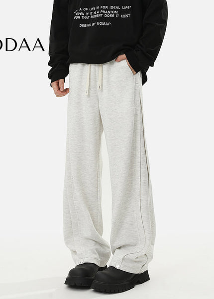 Grey Loose Fit Cotton Sweatpants for Men - M / White - Unisex Sweatpants