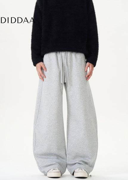 Grey Loose Fit Fleece Commuter Sweatpants Unisex - Unisex Sweatpants