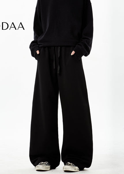 Grey Loose Fit Machete Fleece Sweatpants for Couples - S / Black - Unisex Sweatpants