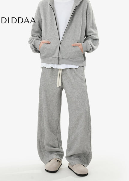 Grey Loose Fit Retro Sweatpants for Men and Women - Unisex Sweatpants