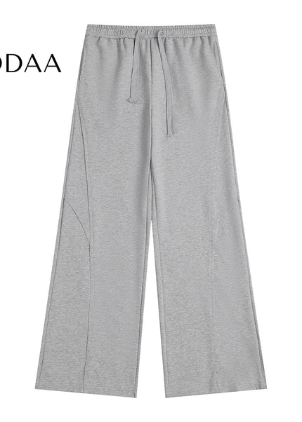 Grey Loose Fit Trendy Street American Drawstring Sweatpants - S / Grey - Unisex Sweatpants
