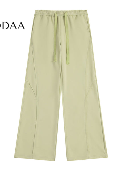 Grey Loose Fit Trendy Street American Drawstring Sweatpants - S / Green - Unisex Sweatpants