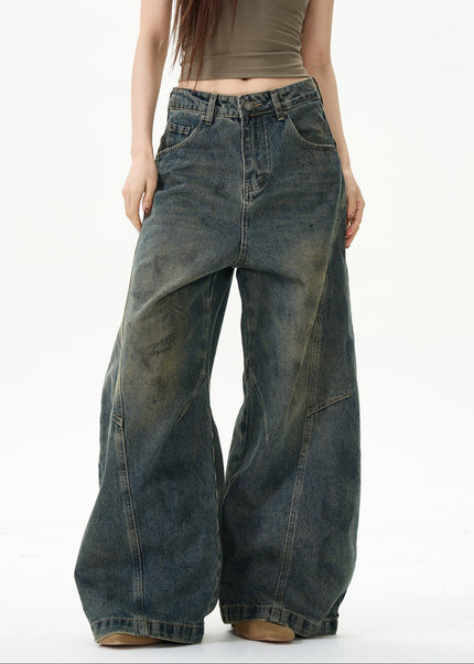 Grey Loose High Street Scimitar Pants for Men - Women’s Jeans