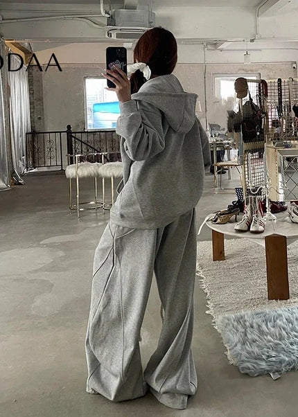 Grey Oversize Harajuku Streetwear Sweatpants - Unisex Sweatpants