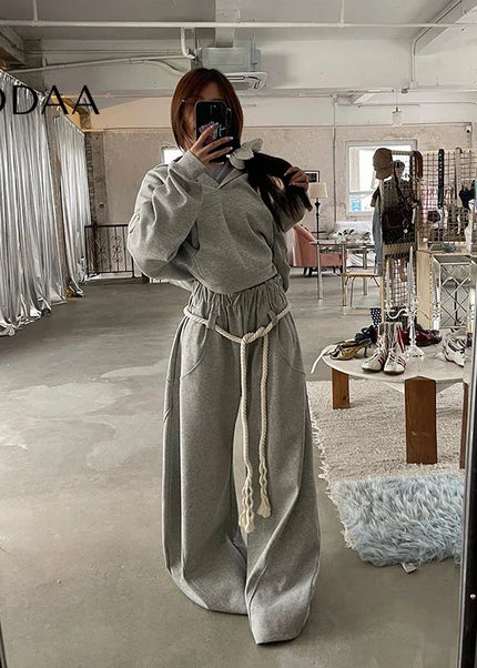 Grey Oversize Harajuku Streetwear Sweatpants - Unisex Sweatpants