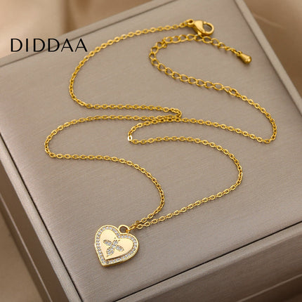 Honey Pendant Necklace | Gold Zirconia Bee Chain - Necklaces