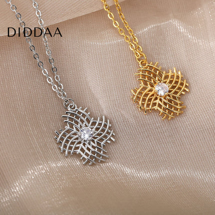 Jessen Pendant Necklace | Gold Zirconia Small Stone Chain - Silver - Necklaces