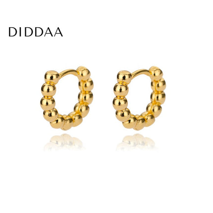 Joulie Earrings | Gold Silver Beaded Hoop Earrings - Earrings