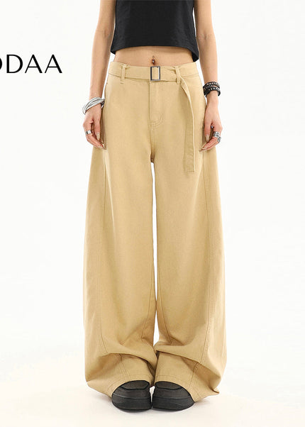 Khaki High-Waisted Loose Fit Wide-Leg Jeans for Women - S / Khaki - Women’s Jeans