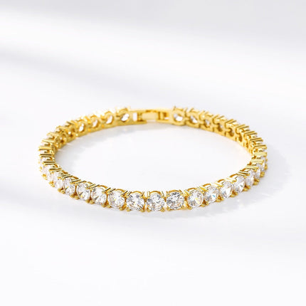 Lache Bracelet | Gold Silver Zirconia Women’s Tennis Bracelet - Gold - Bracelets