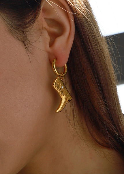 Jieding European and American 18k gold titanium steel earrings, light luxury, high-end earrings, non-fading earrings, cross-border stainless steel jewelry