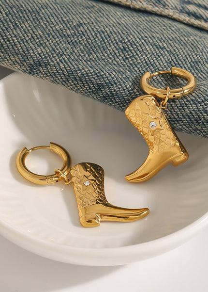 Jieding European and American 18k gold titanium steel earrings, light luxury, high-end earrings, non-fading earrings, cross-border stainless steel jewelry