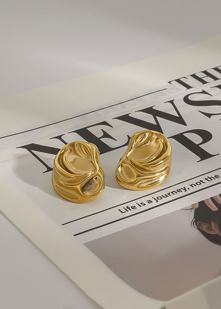 Jieding European and American titanium steel stud earrings, light luxury, high-end earrings, non-fading earrings, stainless steel 18k gold jewelry, cross-border