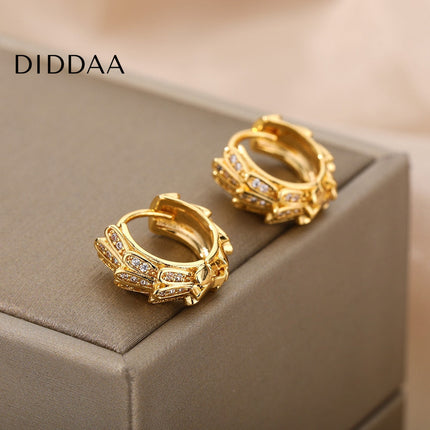 Libido Earrings | Gold Silver Zirconia Statement Hoop Earrings - Gold - Earrings