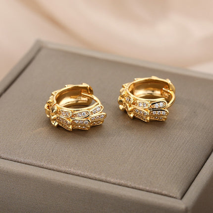 Libido Earrings | Gold Silver Zirconia Statement Hoop Earrings - Earrings