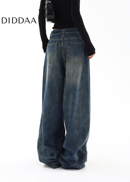 Light Blue Distressed High Waist Straight Jeans - Women’s Jeans