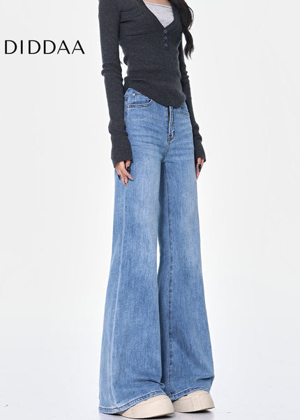 Light Blue High Waist Bootcut Jeans Women’s Stretch Flared - Women’s Jeans