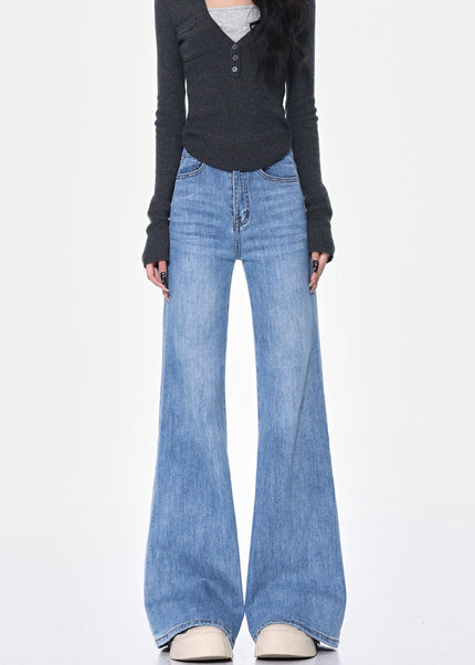 Light Blue High Waist Bootcut Jeans Women’s Stretch Flared - Women’s Jeans