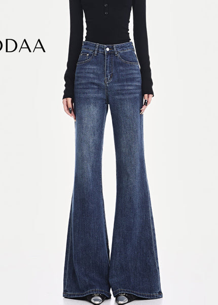 Black Stretch High Waist Bootcut Jeans for Women - S / Dark Blue - Women’s Jeans