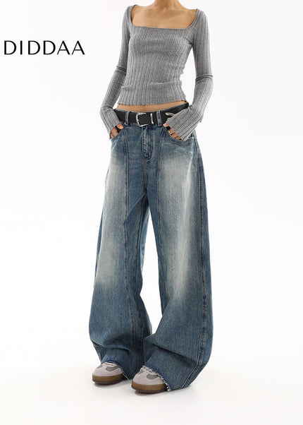 Light Blue High Waist Straight Jeans Women’s Spring 2025 - Women’s Jeans