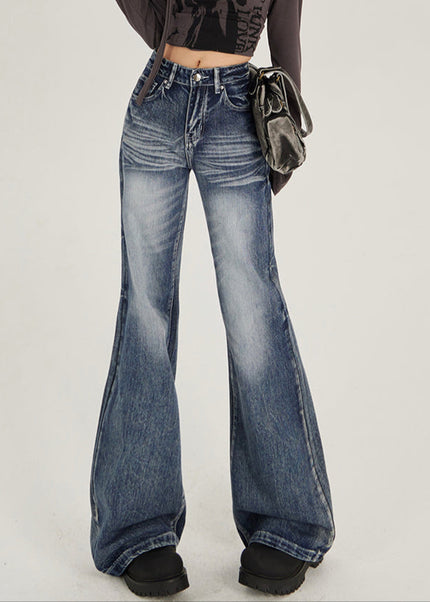 Light Blue High-Waisted Retro Bootcut Jeans - Women’s Jeans