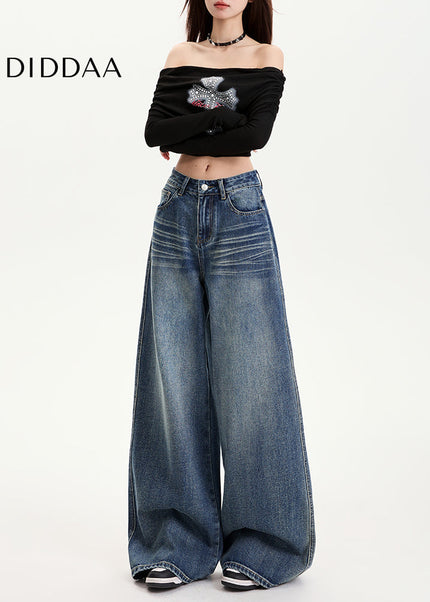 Light Blue High-Waisted Wide-Leg Jeans for Women - Women’s Jeans