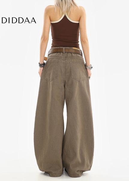 Light Blue Loose Drape Wide-Leg Scimitar Jeans - Women’s Jeans