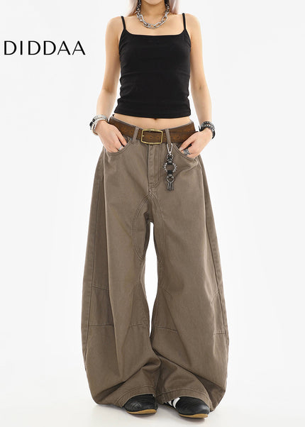 Light Blue Loose Drape Wide-Leg Scimitar Jeans - Women’s Jeans