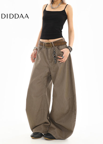 Light Blue Loose Drape Wide-Leg Scimitar Jeans - Women’s Jeans