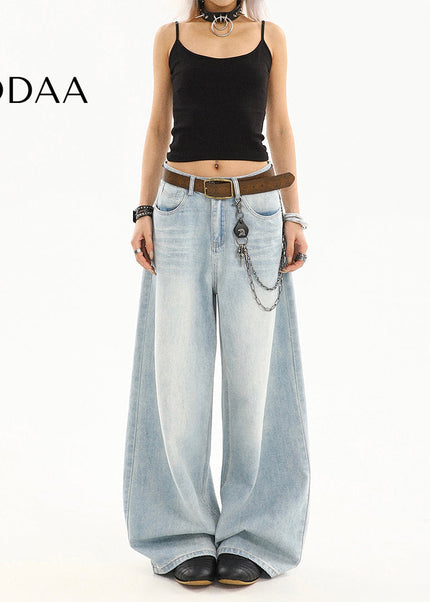 Light Blue Loose Fit Straight Leg Jeans for Women - S / Light Blue - Women’s Jeans