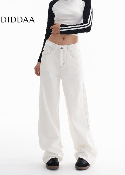 Light Blue Loose Fit Wide-Leg AGUA American Straight Jeans - Women’s Jeans