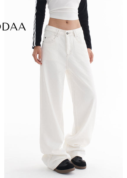 Light Blue Loose Fit Wide-Leg AGUA American Straight Jeans - Women’s Jeans