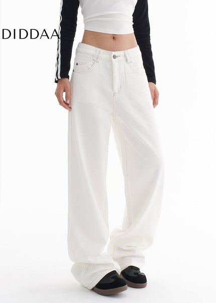 Light Blue Loose Fit Wide-Leg AGUA American Straight Jeans - Women’s Jeans