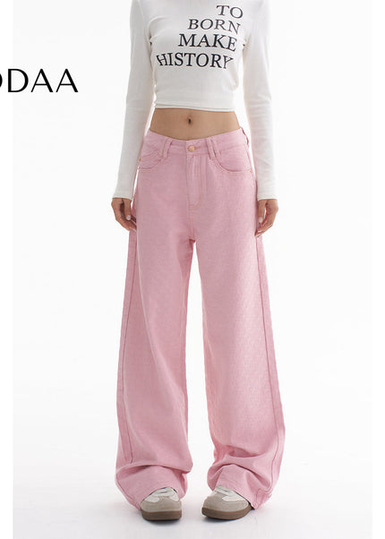 Light Blue Loose Fit Wide-Leg AGUA American Straight Jeans - XS / Pink - Women’s Jeans