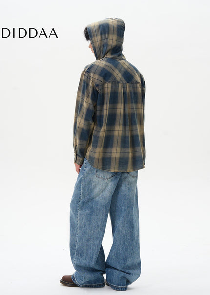 Light Blue Loose Fit Wide-Leg Jeans for Couples - Women’s Jeans