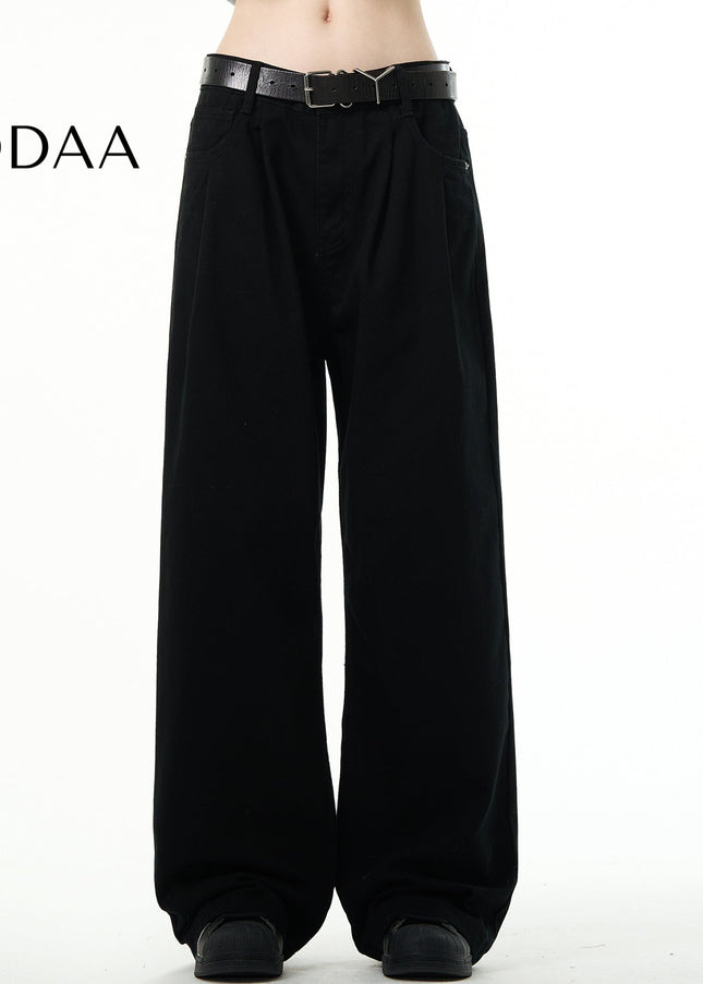 Light Blue Loose Fit Wide Leg Jeans for Men and Women - XS / Black - Men’s Jeans