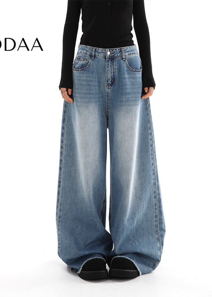 Light Blue Loose Fit Wide-Leg Jeans for Women - S / Blue - Women’s Jeans