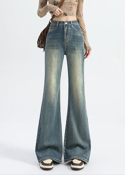 Light Blue Non-Legged Loose Flared Jeans for Small Women - Women’s Jeans
