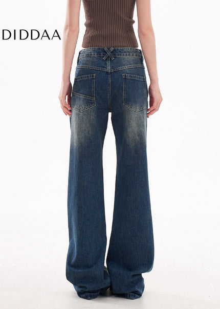 Light Blue Retro Flared Jeans Women’s 2025 Spring Style - Women’s Jeans